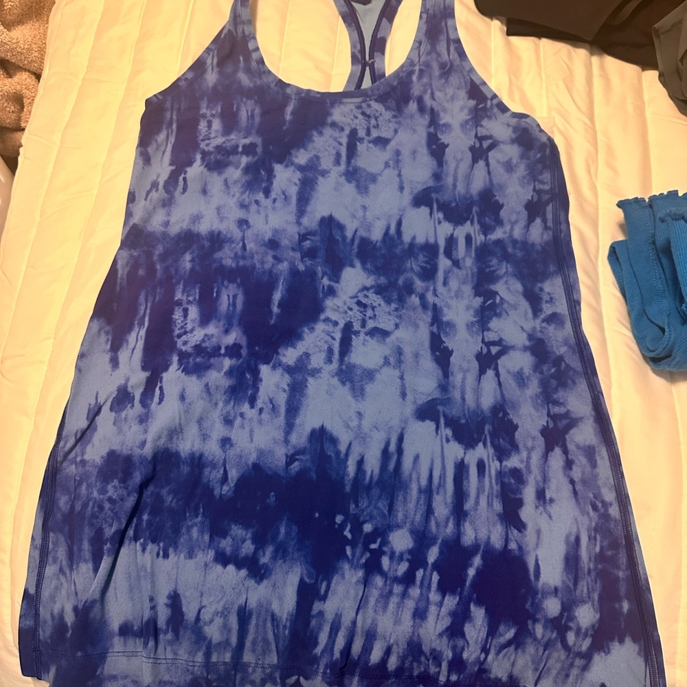 Vibrant Blue Tie-Dye Tank Top